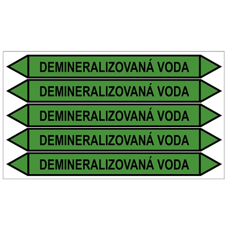 Značení potrubí, demineralizovaná voda